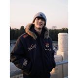 1506/WLE-93351/P94美式复古毛领刺绣连帽开衫卫衣男女潮牌1，男装卫衣，星座1506-1