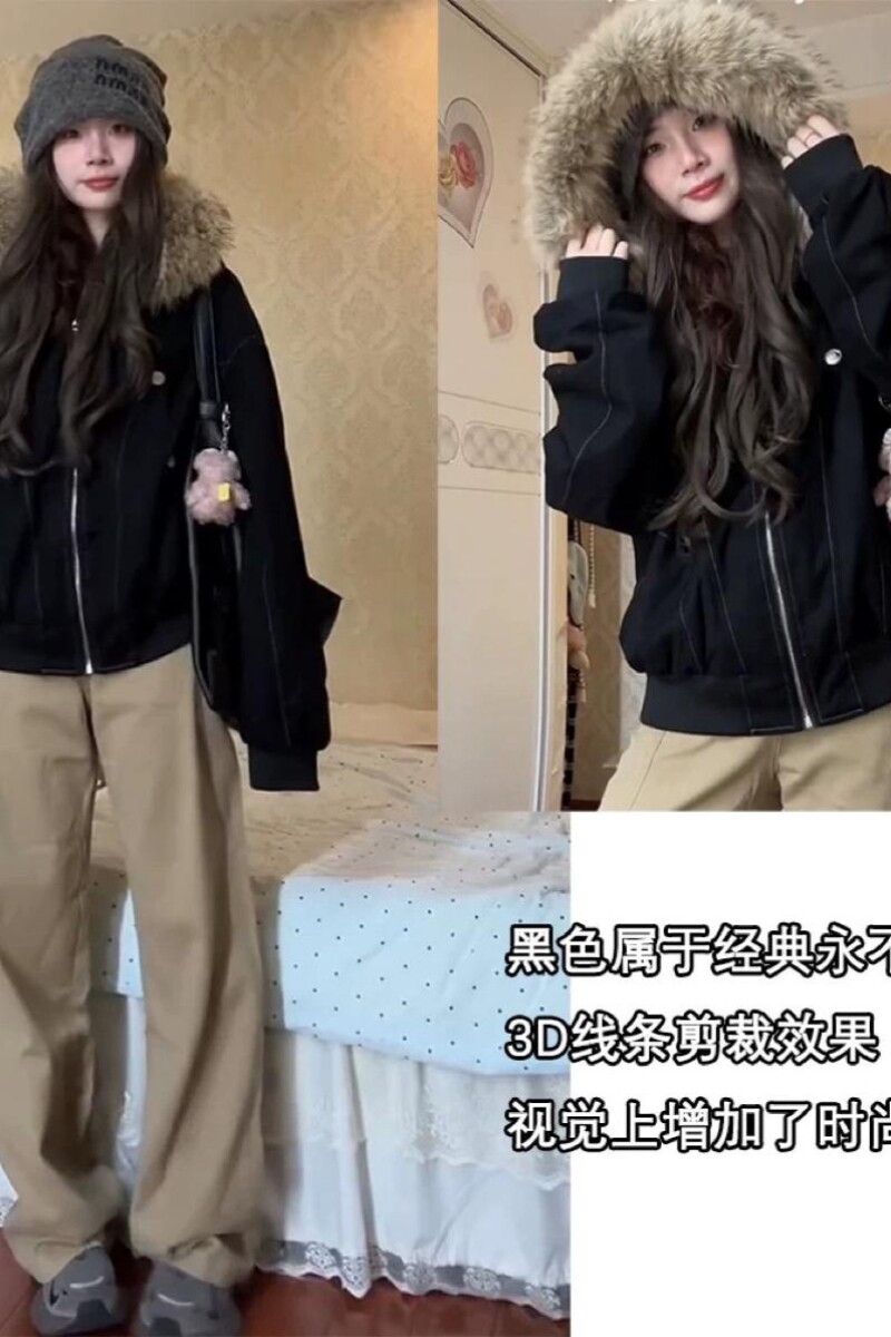 1506/M11621/P92情侣仿兔毛大毛领连帽棉衣冬外套2,男装棉衣,星座1506-1