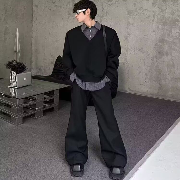 1506-1/WC1761/P48春季假两件衬衫领卫衣男韩系，男装衬衫，星座1506-1