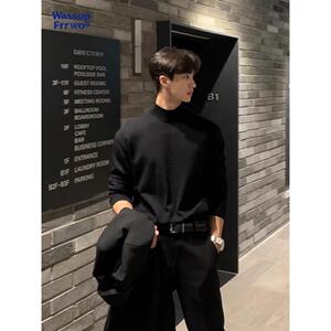1506/M5211/P47高端大气男士毛衣半高领弹力针织打底衫1图片