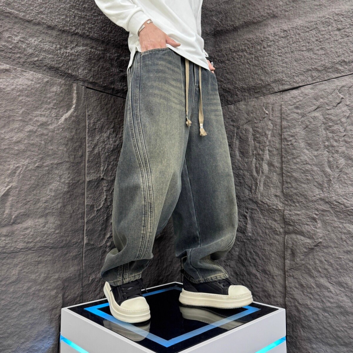 1506-1/KFT12311/P52日系复古痞帅宽松时尚潮流裤子，男装牛仔裤，星座1506-1