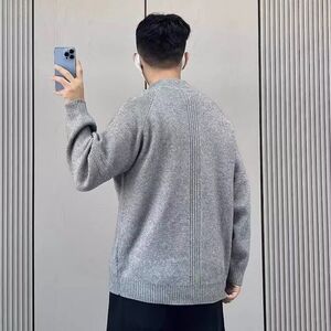 1506/MM4421/P63秋冬慵懒风简约百搭纯色重磅拉链休闲宽松毛衣2图片