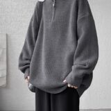 1506/QM1280/P48半拉链高领毛衣男秋冬季针织衫宽松百搭外套1，男装针织衫/毛衣，星座1506-1