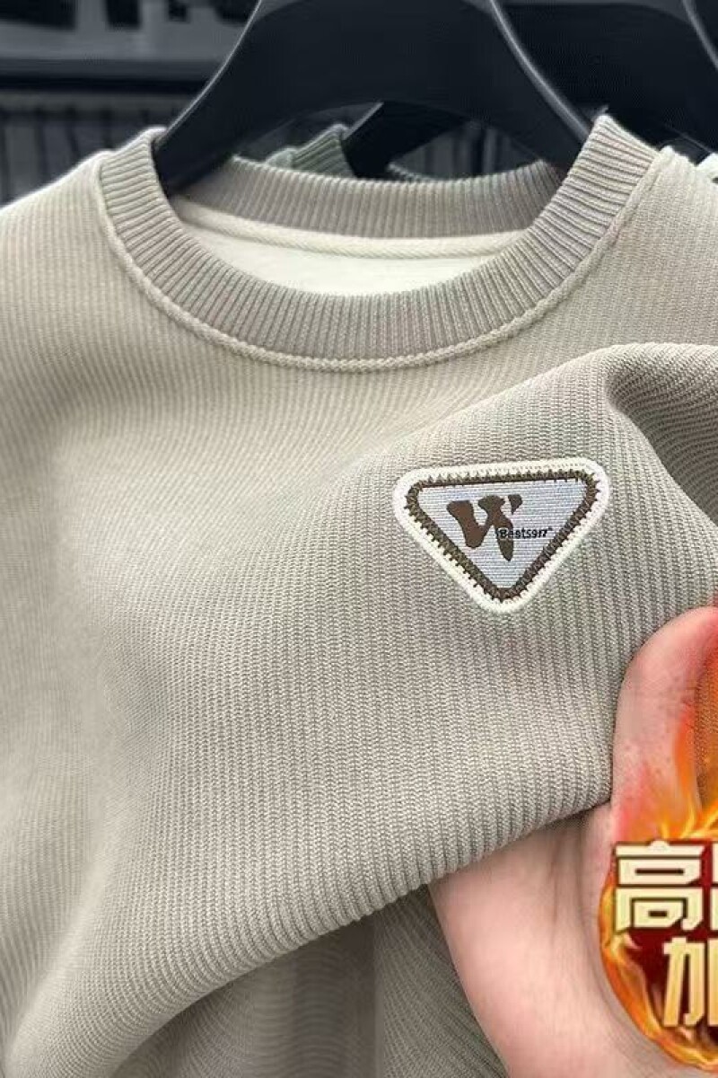 1506/W8011/P34圆领长袖卫衣宽松上衣男士潮流保暖刺绣打底衫2,男装T恤,星座1506-1