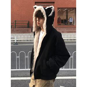 1506/WW3151/P92座山雕猫耳毛领棉服男款冬季设计感连帽外套1图片