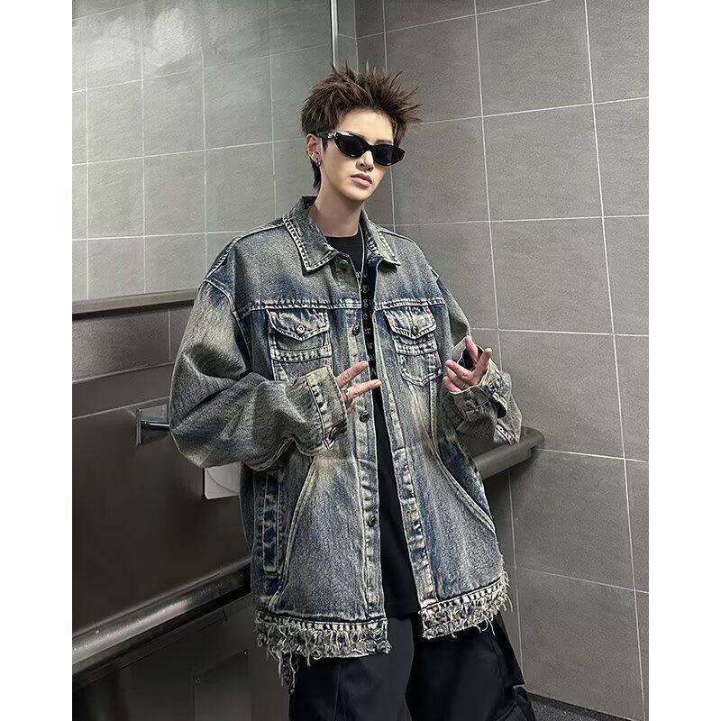 1506-1/JB231/P75牛仔长袖外套男女复古BF翻领夹克百搭外搭上衣潮,男装夹克,星座1506-1