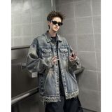 1506-1/JB231/P75牛仔长袖外套男女复古BF翻领夹克百搭外搭上衣潮，男装夹克，星座1506-1