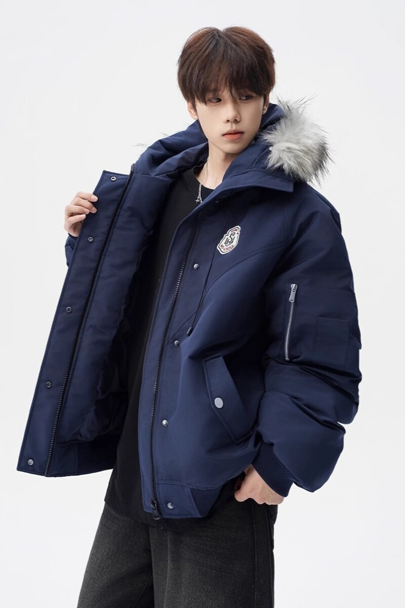 1506/Q86160/P94潮牌连帽毛领派克棉服男百搭情侣棉衣宽松外套1,男装棉衣,星座1506-1