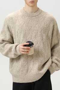 1506/MM51411/P59秋冬新款美式复古休闲V领针织衫男纯色外套1图片