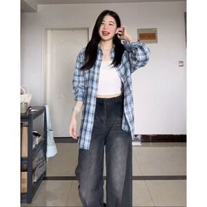 1506-1/CYC891/P34新款夏季慵懒风宽松薄款防晒衬衣外套帅气图片
