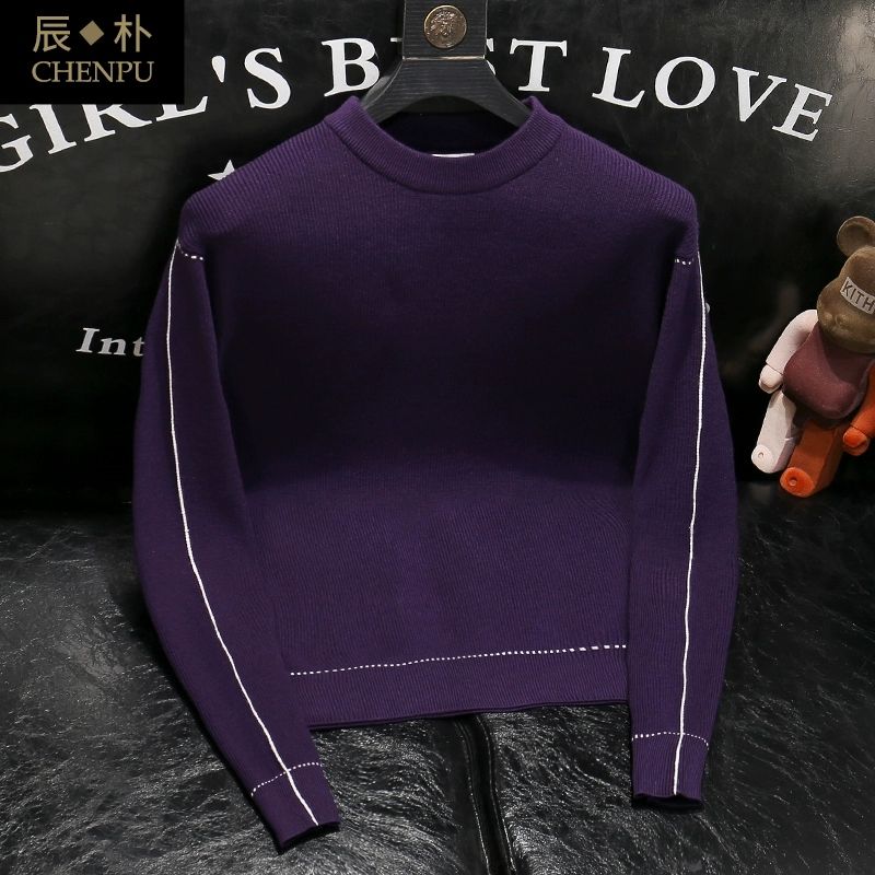 1506/MM9131/P49白厂丝针织圆领套头毛衣2，男装针织衫/毛衣，星座1506-1