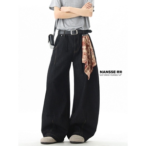 1506-1/K5481/P49方巾配饰美式baggy丹宁弯刀牛仔裤男图片