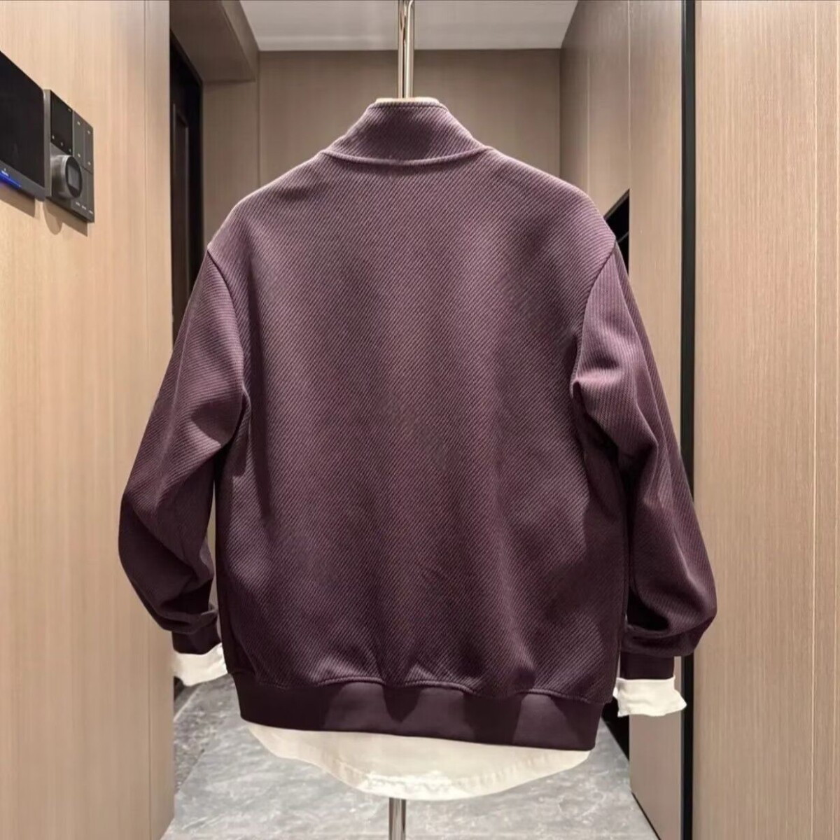 1506-1/JA041/P46廓形裁剪CD刺绣尼龙拼接运动夹克外套图片
