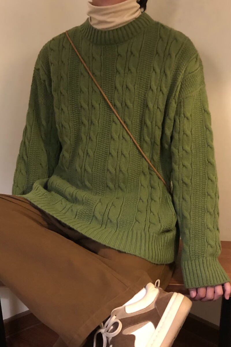 1506/M31971/P59日系麻花长袖毛衣男女款加厚宽松圆领线衣内搭2,男装针织衫/毛衣,星座1506-1