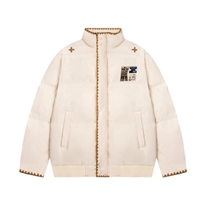 1506/Q9990/P85复古字母刺绣棉衣棉服男款秋冬撞色宽松情侣外套2图片