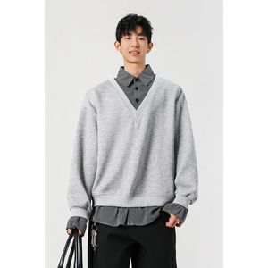 1506-1/WE031/P56Hualun春季假两件衬衫领卫衣男图片