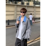 1506-1/JQYRJB10201/P64秋季新款潮牌假两件cleanfit高街风外套，女装短外套，星座1506-1