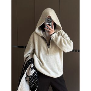 1506/MH23101/P62新款气质美式复古针织衫男女宽松圆领毛衣1图片