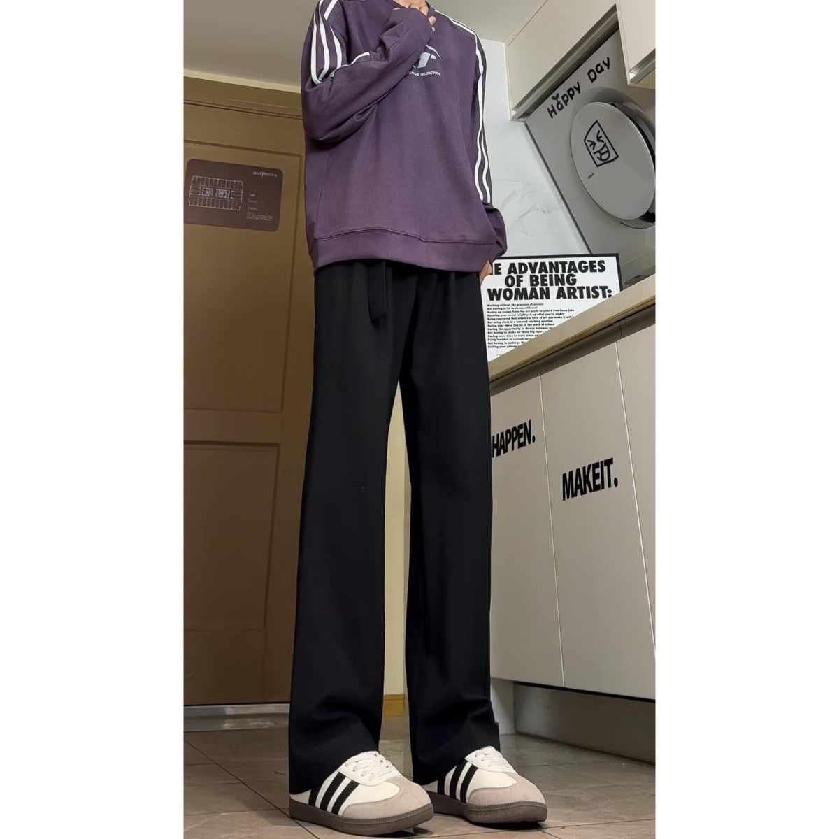 1506-1/KB501/P44夏季冰丝垂感西裤黑色痞帅高级感，商品下架区商品下架区，星座1506-1