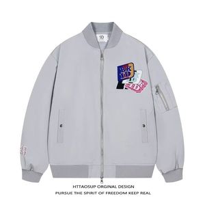 1506-1/JB031/P70B美式印花春季魔术贴外套男潮牌飞行员图片