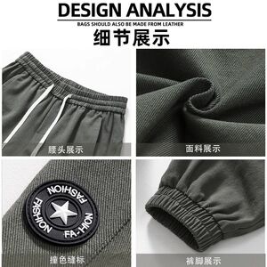 1506-1/KG1261/P33春夏季日系潮牌复古束脚休闲长裤图片