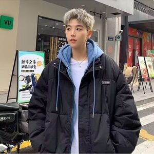 1506/M2131/P71冬季加绒加厚面包服新款潮流日系简约棉衣外套1图片
