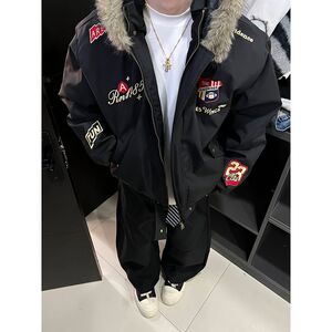 1506/MS50451/P86美式高街刺绣羽绒棉服男款冬季潮牌派克服外套2图片