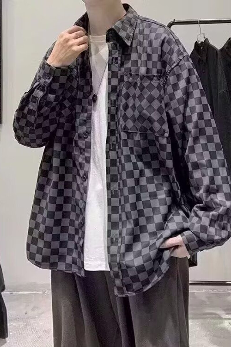 1506-1/C6841/P32新款衬衫男秋装宽松小众设计感上图片