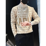 1506/MX60061/P54冬季痞帅毛衣男款半高领内搭上衣针织打底衫2，男装T恤，星座1506-1