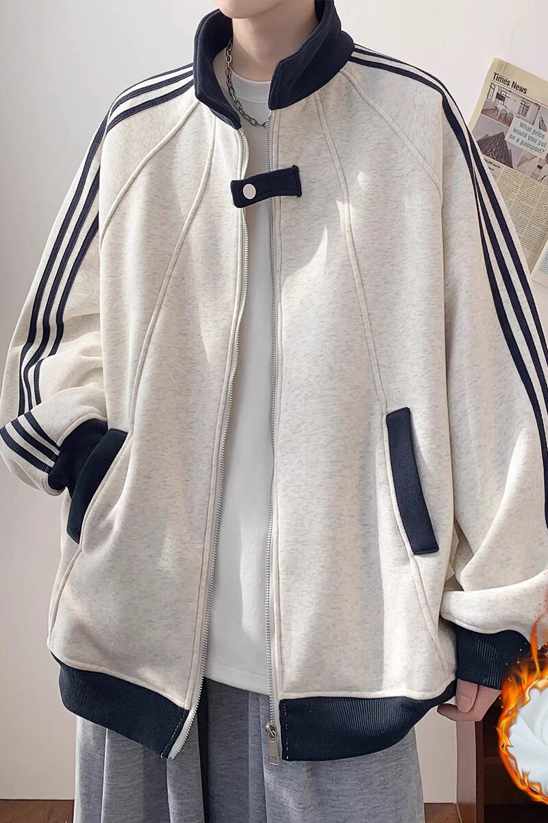 1506/WF1261/P52秋冬重磅三条杠开衫卫衣潮牌翻领棒球服1,女装职业装,星座1506-1