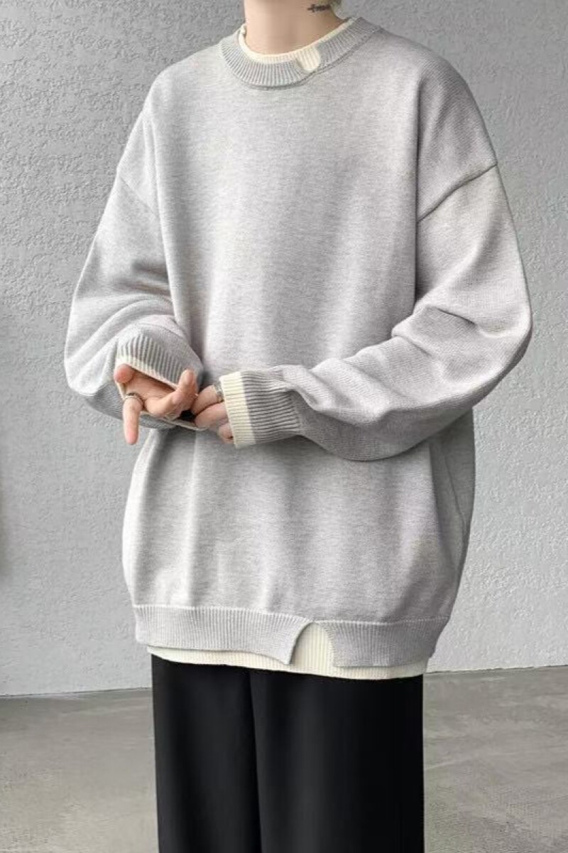 1506/M50171/P56秋冬新款假两件高级感设计百搭情侣款针织衫2,男装针织衫/毛衣,星座1506-1