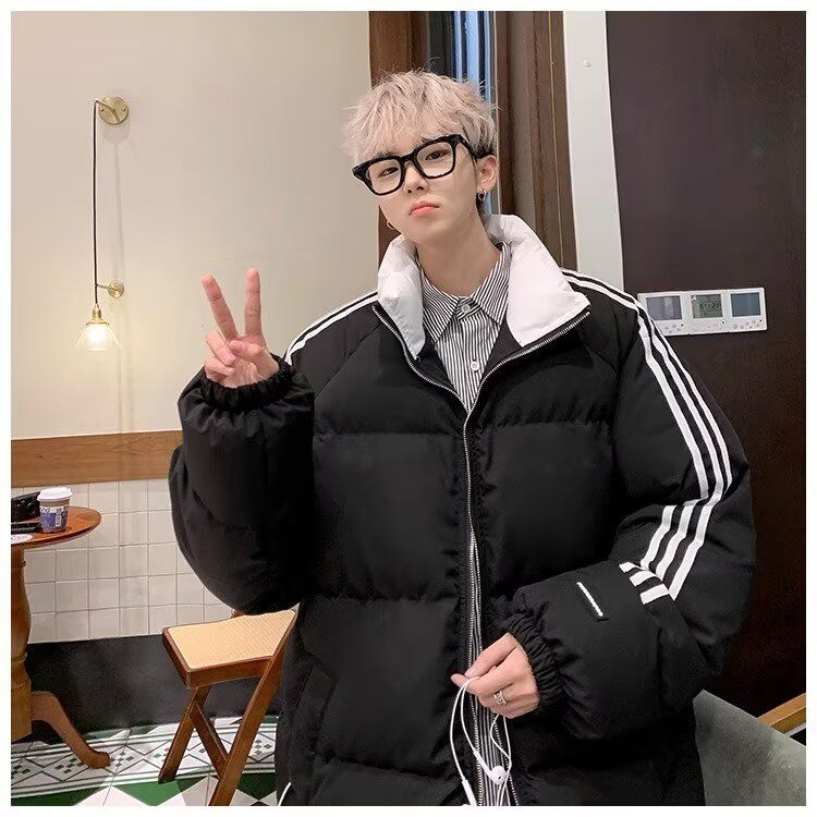 1506-1/M880301/P62撞色条纹立领棉服男,男装棉衣,星座1506-1