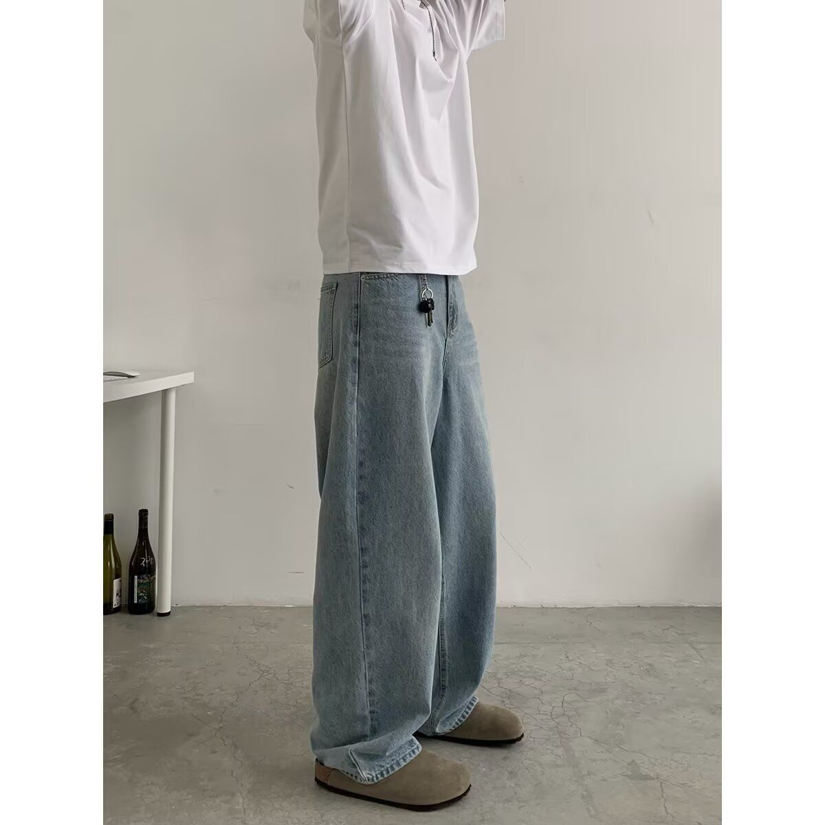 1506-1/KKC60881/P48个性字母牛仔裤嘻哈ins潮高街潮流痞帅长裤，男装牛仔裤，星座1506-1
