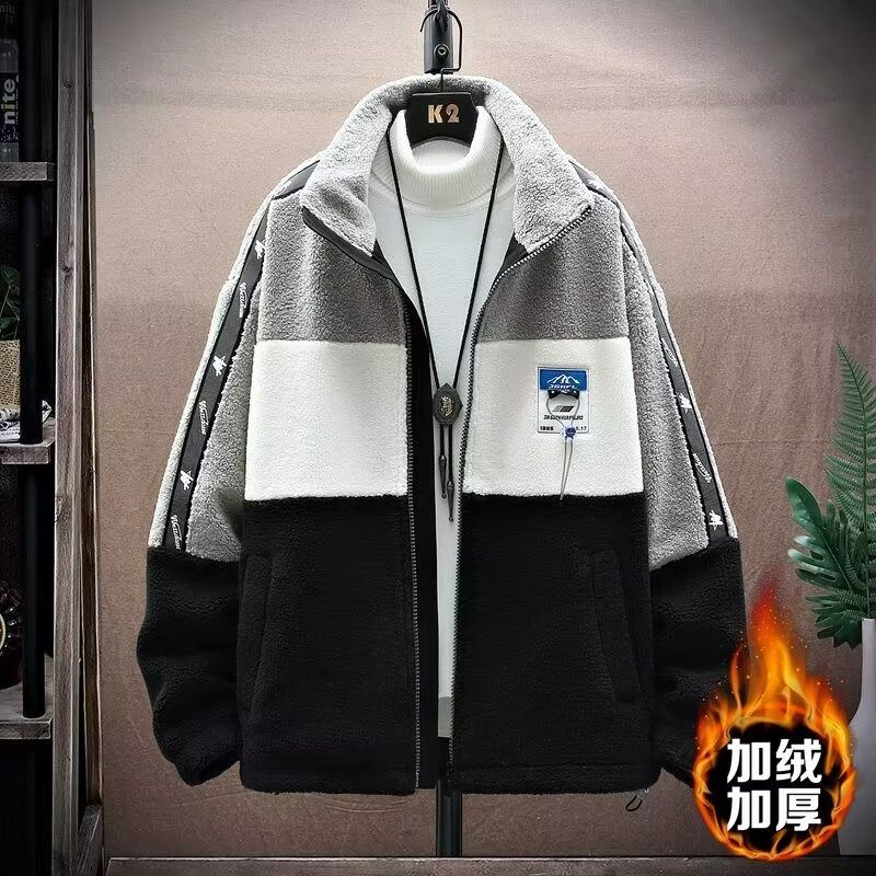 1506/MYGM0111/P49男士夹克秋冬季加绒加厚款保暖摇粒绒服3图片