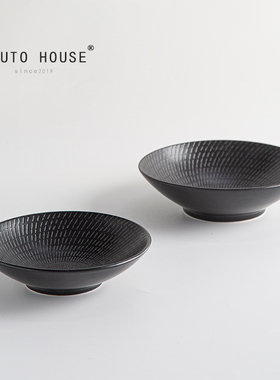 外贸出口陶瓷餐具哑光磨砂哑光黑色高级感家用面汤酸菜鱼碗定制WM