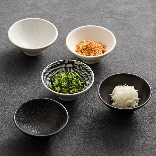 小吃碟4寸小菜碟家用蘸料碗斗笠小碗德化陶瓷蘸酱碟酱料碟蘸料碟