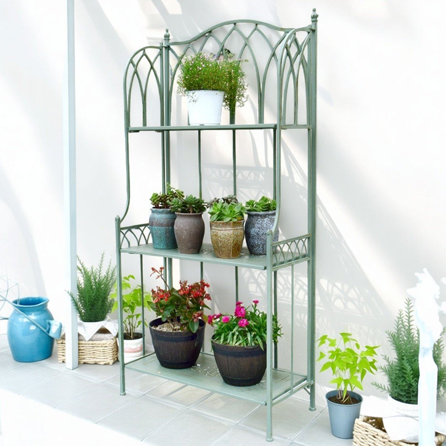 欧式可折叠多层铁艺花架户外庭院三层落地式免安装花架子防水防锈,鲜花速递/花卉仿真/绿植园艺,花架,淘宝优惠券,粉丝福利购,淘宝优惠卷