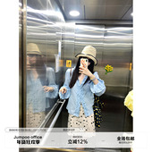 高腰显瘦a字中长款 草莓跳 miu系复古花边波点半身裙女夏季 裙子