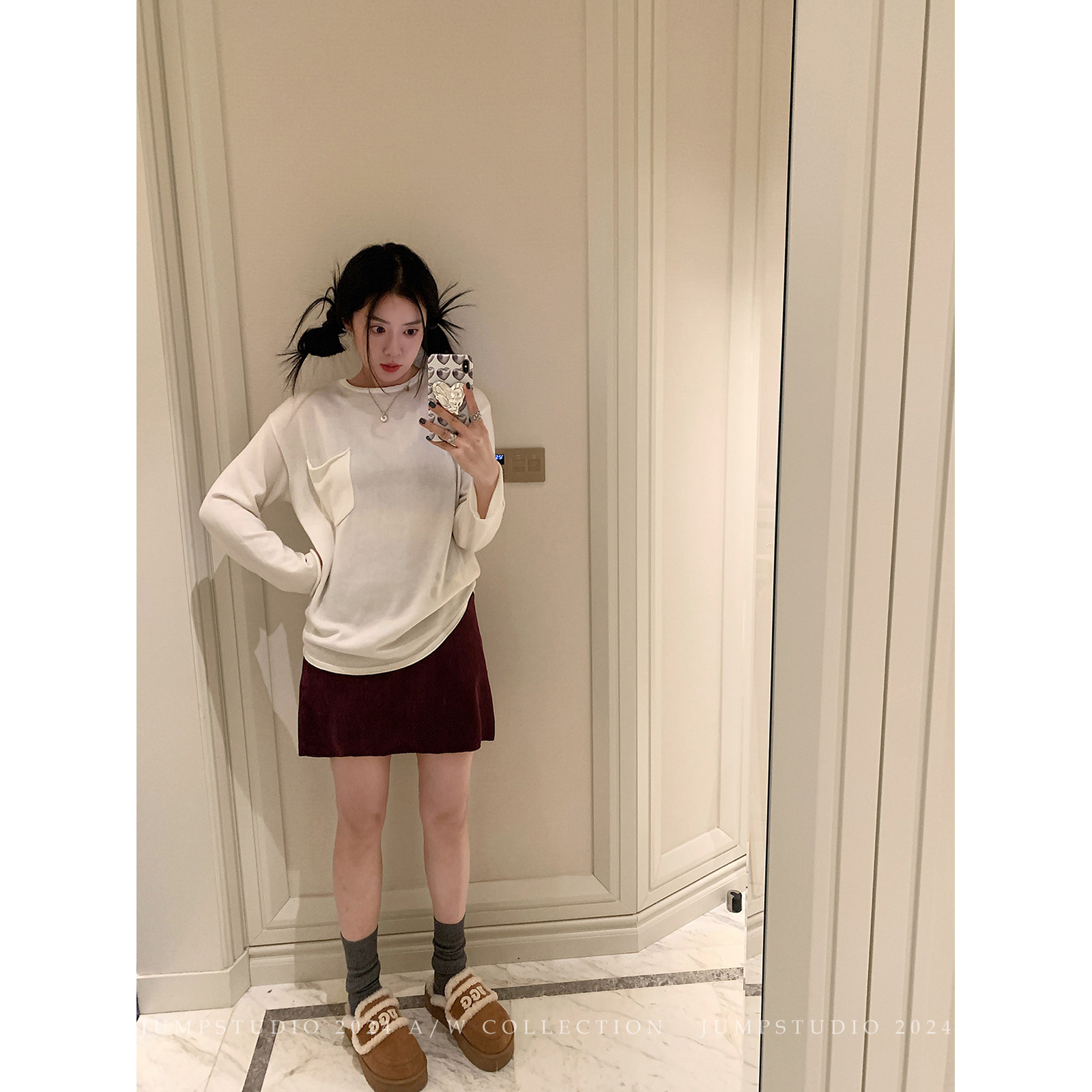 草莓跳 慵懒风圆领羊毛宽松百搭打底衫女冬季纯色长袖休闲内搭T恤,女装/女士精品,T恤,淘宝优惠券,粉丝福利购,淘宝优惠卷