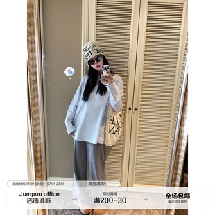 上衣 草莓跳 纯棉简约圆领长袖 内搭T恤女冬季 休闲宽松百搭打底衫