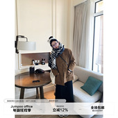 复古麂皮休闲风衣女秋季 草莓跳 美式 美拉德高级感宽松廓形外套