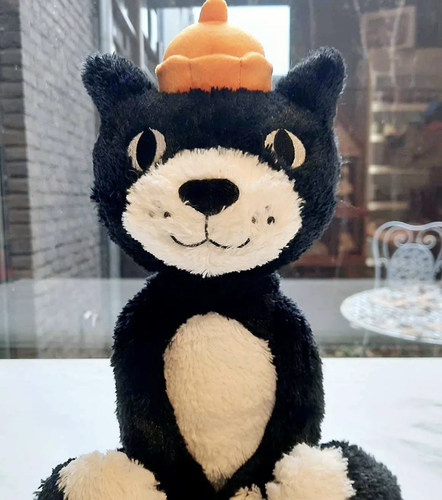 杨千嬅同款黑猫玩偶背包包挂圣诞