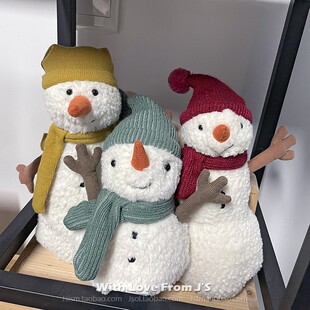 英国jellycat圣诞限定雪人毛绒公仔 萨米雪人安抚玩偶 挂饰 正品