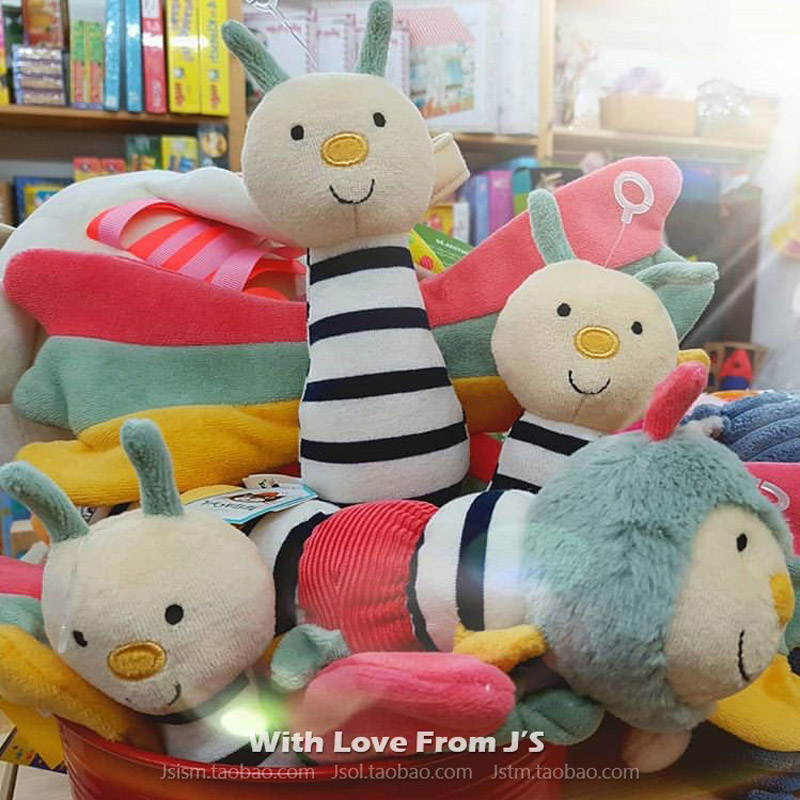 jellycat大眼睛玩偶毛毛虫摇铃