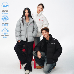 BIPOLAR绣花无限环羽绒服秋冬新款 男 休闲宽松保暖上衣外套情侣款