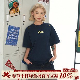 BIPOLAR绣花无限环短袖T恤重工刺绣休闲基础款上衣2025夏季情侣款