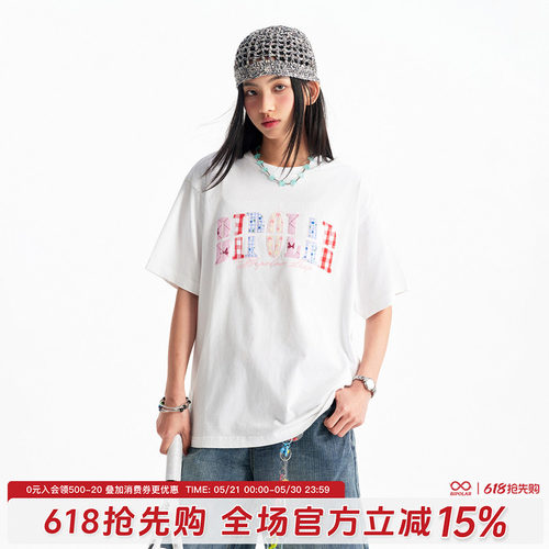 BIPOLAR碎花贴布短袖T恤