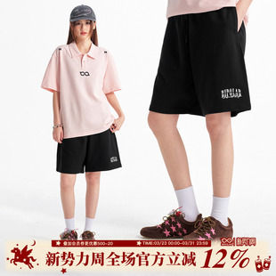 嘻哈毛圈短裤 直筒宽松卫裤 运动宽松夏季 五分裤 男 新款 BIPOLAR美式