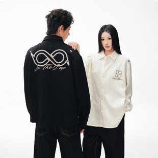 BIPOLAR三层锁链修衬衫 基础简约休闲宽松上衣外套男潮情侣百搭款