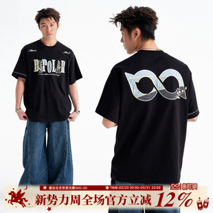 半袖 BIPOLAR三针法花卉短袖 上衣夏季 休闲宽松圆领薄款 情侣 T恤美式